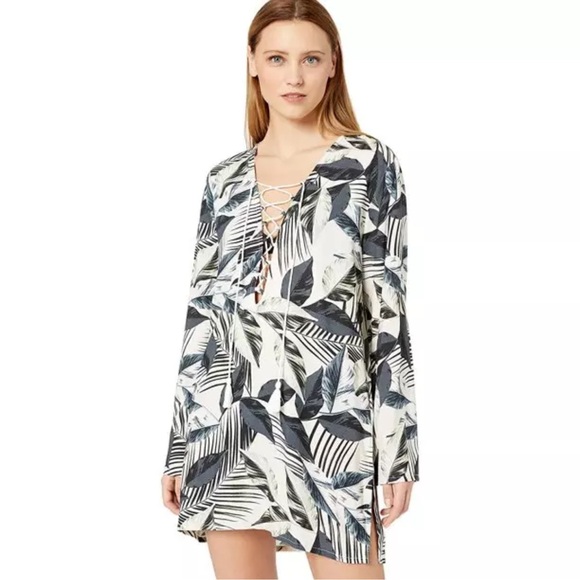 La Blanca BLUE Moment of Zen Printed Tunic Dress Swim Cover-Up - Picture 6 of 8